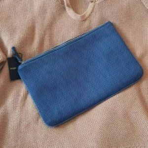 Maje cobalt blue  weave minimalist clutch